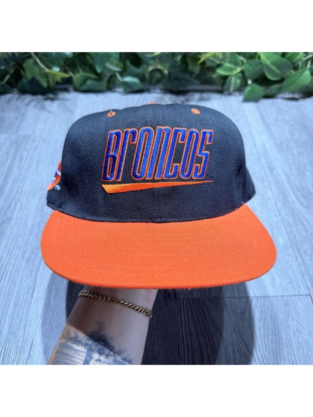 90s NFL Official License Denver Broncos SnapBack Black Dome Made In USA
